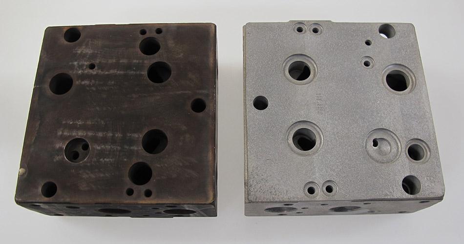 before and after removing Thermal deburring