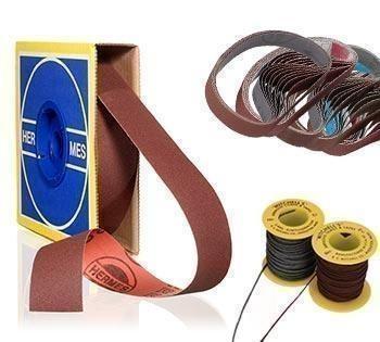 abrasive belts, rolls, cords and tapes