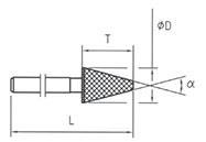 diamond grinding point cone flat end